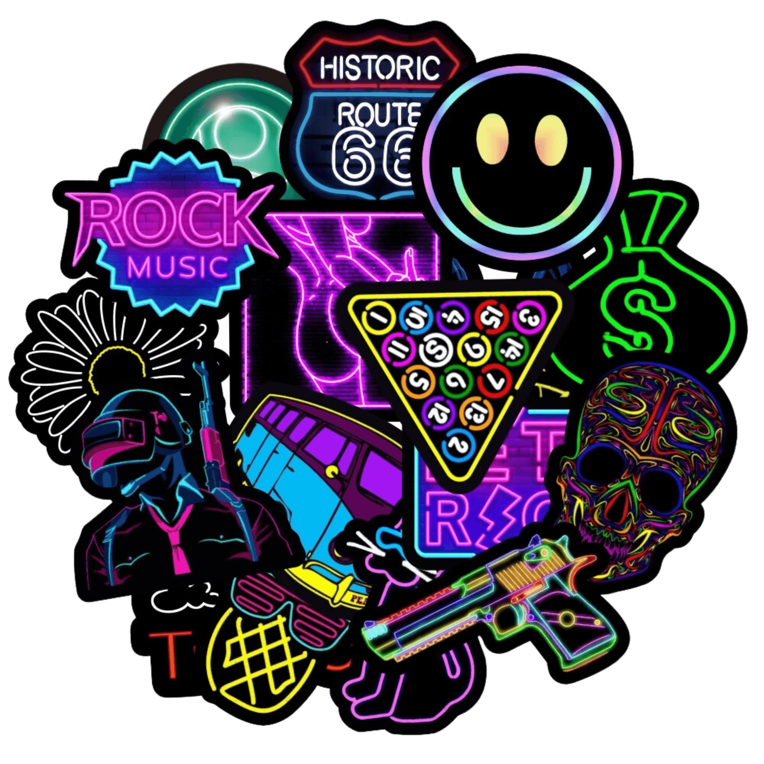 Pack Stickers Glowing - PrintandoParadise