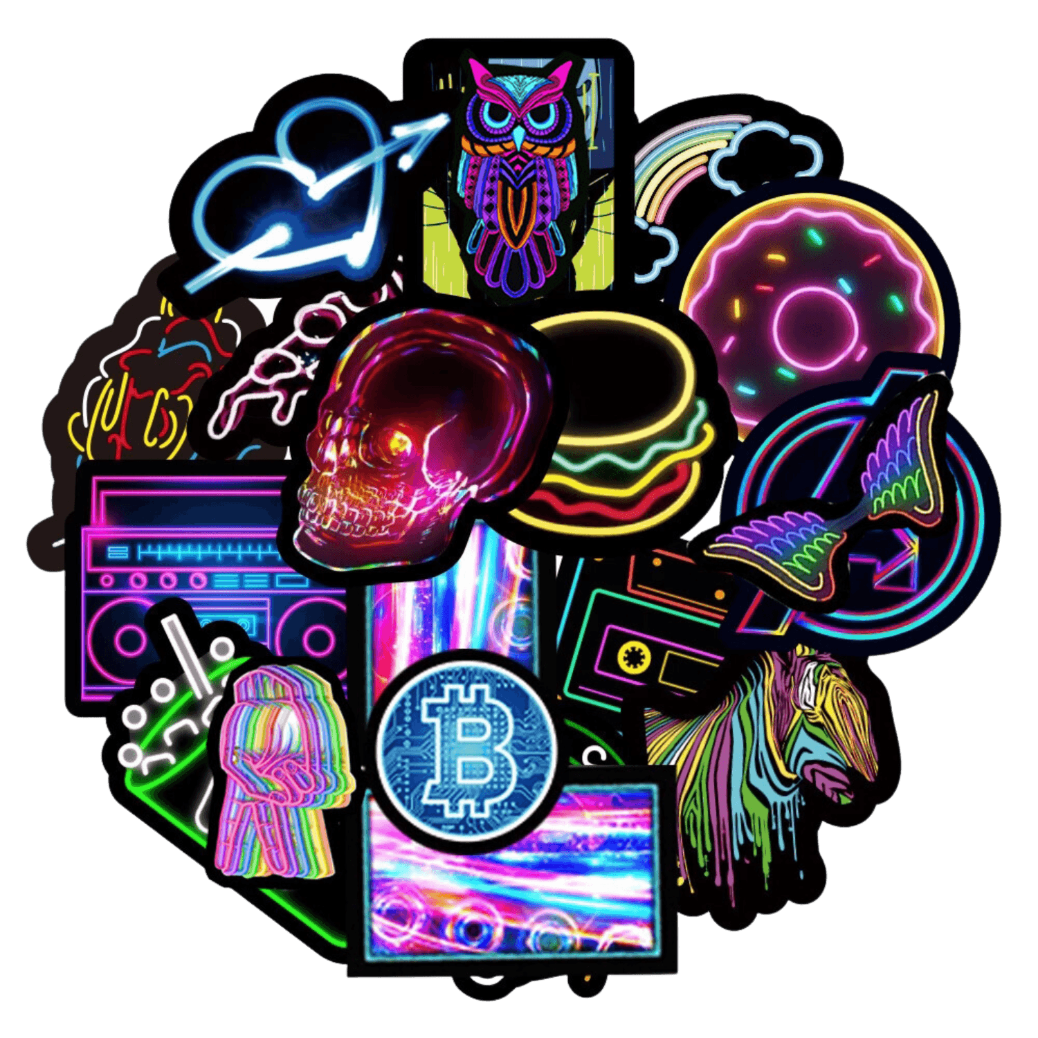 Pack Stickers Glowing - PrintandoParadise