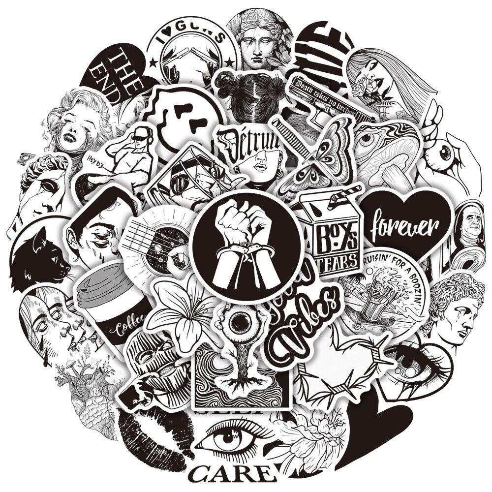 Pack Stickers Black'n White Universe - PrintandoParadise